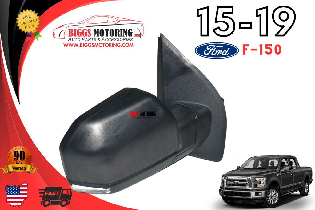 2015-2019 Factory Oem Ford F-150 Driver Side Right Side Door Heated Mirror Black