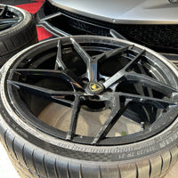 20" 21" Lamborghini Huracan Concave Forged Gloss Black wheels Complete Set