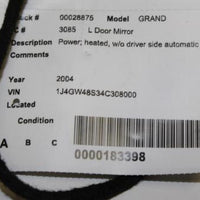 2005-2010 Jeep Grand Cherokee Left Driver Power Mirror Oem - BIGGSMOTORING.COM