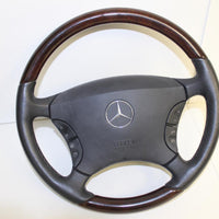 00-06 Mercedes Benz W220 W215 Cl500 Driver Woodgrain Steering Wheel Airbag S500 - BIGGSMOTORING.COM