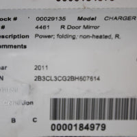2011-2014 DODGE CHARGER PASSENGER RIGHT SIDE POWER DOOR MIRROR GRAY