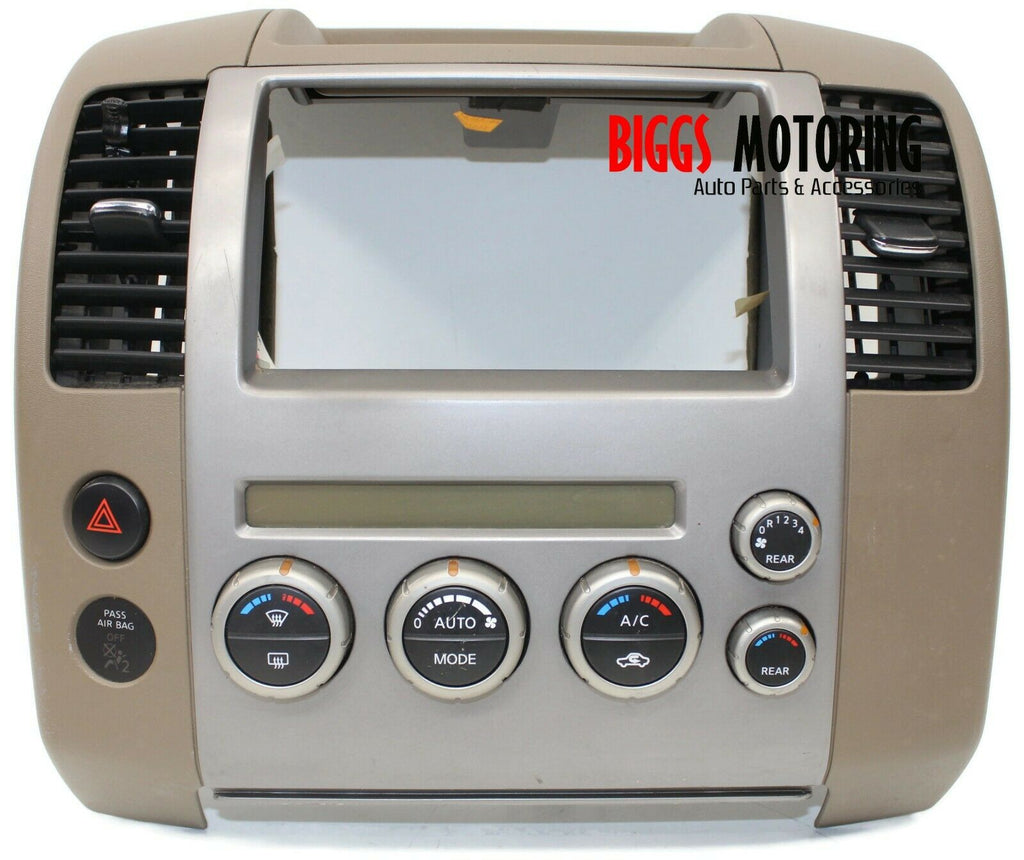 2005-2007 Nissan Pathfinder Center Dash Climate Control Radio Bezel 68260 EA410 - BIGGSMOTORING.COM