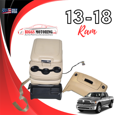 13-18 Dodge Ram Storage console Drawer & Jump Seat W/ Storage leather
