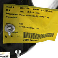 2005-2009 BUICK LACROSSE PASSENGER RIGHT SIDE POWER DOOR MIRROR GRAY 32134 - BIGGSMOTORING.COM
