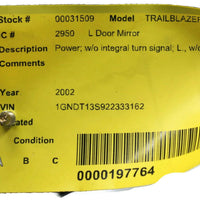 2002-2009 Chevy Trailblazer Driver Left Side Power Door Mirror Black 31509 - BIGGSMOTORING.COM