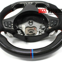 Fits BMW E90 335i Custom Carbon Fiber & Leather Flat Bottom Steering Wheel 07-11