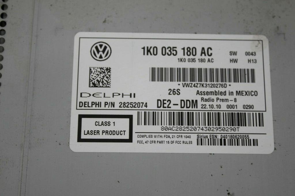 2010-2017 VW Jetta Radio Stereo Cd Player Touch Screen 1K0 035 180 AC + CODE