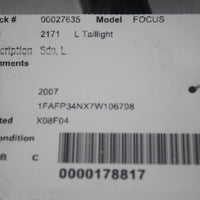 2005-2007 FORD FOCUS DRIVER LEFT SIDE OEM TAIL LIGHT 27635 - BIGGSMOTORING.COM