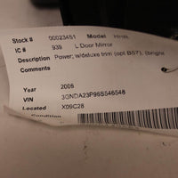 2006-2011 CHEVY HHR LEFT DRIVER SIDE POWER DOOR MIRROR 23451