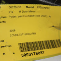 2006-2009 CHEVY EQUINOX PASSENGER RIGHT SIDE POWER DOOR MIRROR SILVER - BIGGSMOTORING.COM