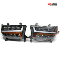 For 07-13 Tundra/Sequoia Full LED Sequential Tube Quad Projector Headlights