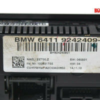 2010-2012 Bmw 328xi  Ac Heater Climate Control Unit 6411 9242409-01