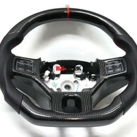 Fits 2019 DodgeRam Custom Carbon Fiber & Leather Flat Bottom Steering Wheel