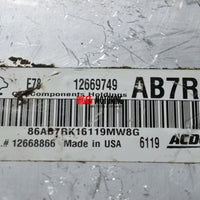 2015 Chevrolet Cruze Engine Computer Ecu Pcm Ecm Pcu Oem 12669749 AB7R