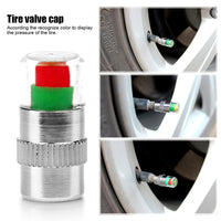 4pcs/set Tire Pressure Monitor Valve Stem Cap Air Warning Alert Valve Pressure Diagnostic Tools Kit 2.4Bar Sensor Indicator Bar