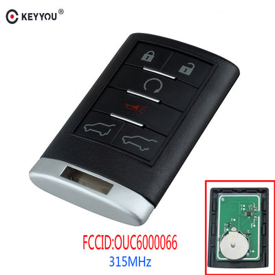 KEYYOU 6 Buttons Remote Key Keyless Entry Car Key Fob For Cadillac Escalade ESV EXT OUC6000066 315MHz 2007 2008 2009 2010 2011
