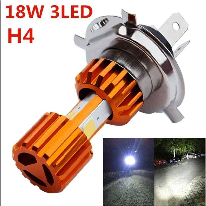 Motorcycle Headlight Bulb 2000LM Super Bright 3 COB LED Hi/Lo Lamp Lights