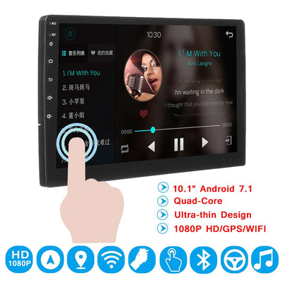 For Android 7.1 Car Multimedia GPS Bluetooth WIFI Stereo 10.1
