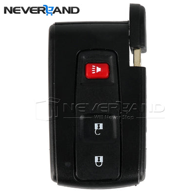NEVERLAND Replacement 3 Buttons Remote Key Case Shell With Uncut Blade For Toyota Prius 2004 2005 2006 2007 2008 2009