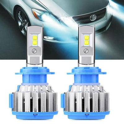 1 Pair H7 White LED Car Headlight Kit - BIGGSMOTORING.COM